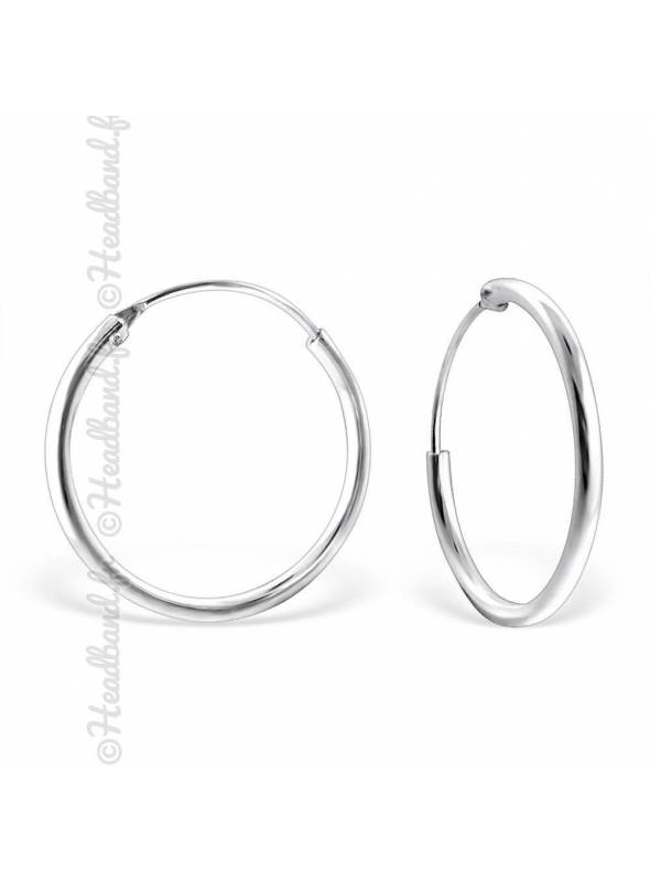 Créoles argent massif 30 mm