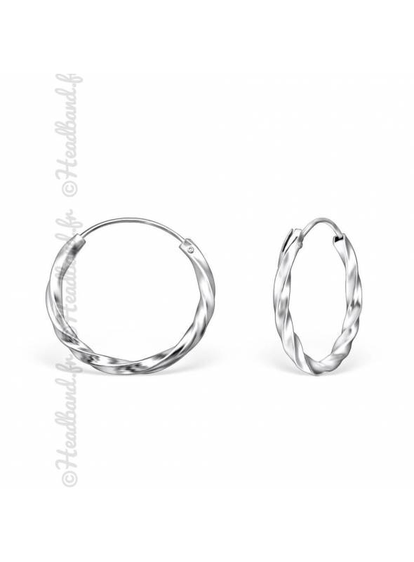Créoles twist argent 925 diamètre 20 mm
