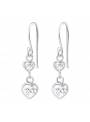 Boucles avec pendentif coeur cristal blanc argent 925