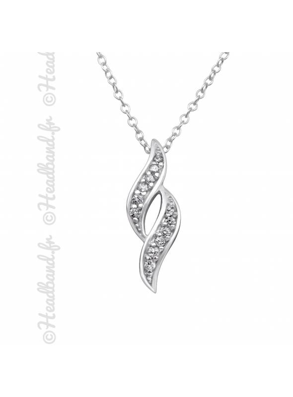 Collier forme Y aile pendentif d'ange argent 925