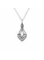 Collier avec pendentif torsadé strass argent 925