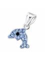 Pendentif enfant dauphin strass bleu argent 925