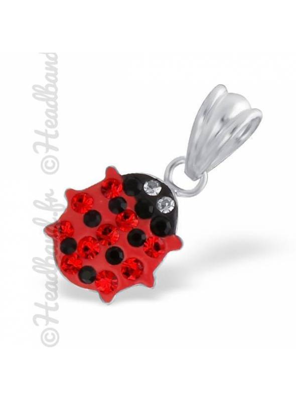 Pendentif enfant coccinelle strass argent 925