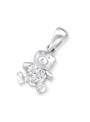 Pendentif enfant nounours strass blanc argent 925