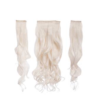 Kit extensions cheveux 3 bandes ondulées 50 cm - Blond très clair