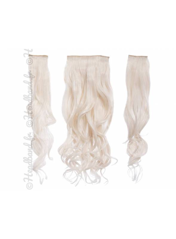 Kit extensions cheveux 3 bandes ondulées 50 cm - Blond très clair