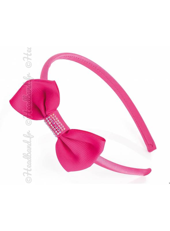 Serre tête/headband simple fin - fuchsia fluo