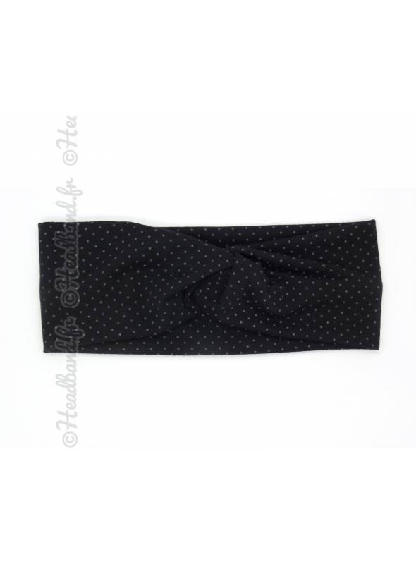 Bandeau croisé à pois noir