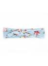 Bandeau noeud bebe fleuri bleu clair