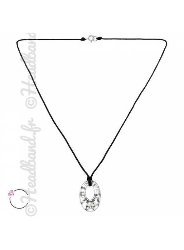 Collier cordon cristal rond Swarovski® silver panita