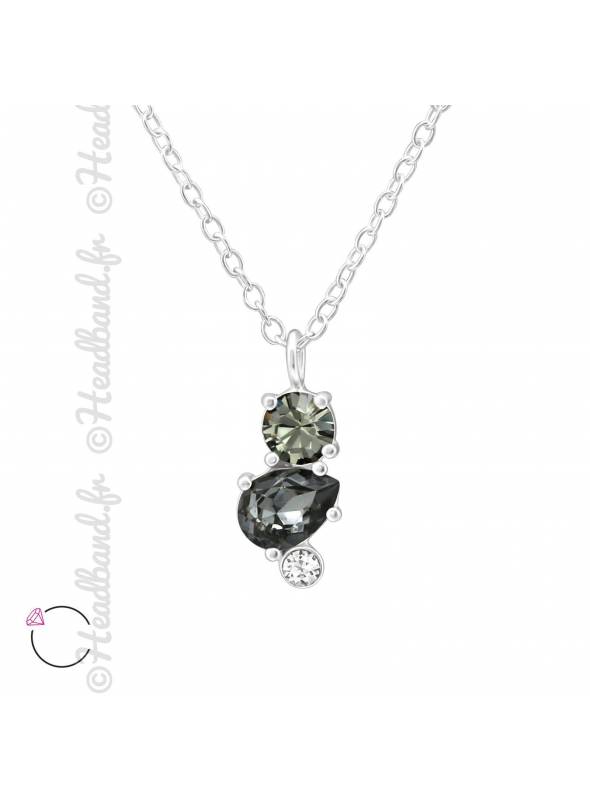 Collier cristal Swarovski géométrique gris