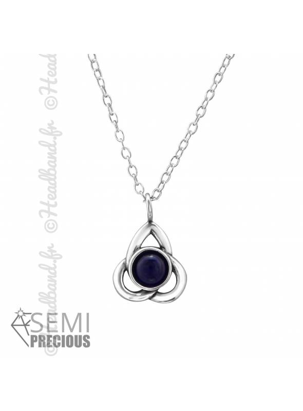 Collier pendentif celtique onyx argent 925