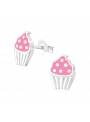 Boucles d'oreilles cupcake argent
