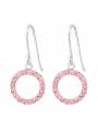 Clous d'oreilles rond strass rose argent