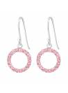 Clous d'oreilles rond strass rose argent