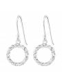 Clous d'oreilles rond strass blanc argent