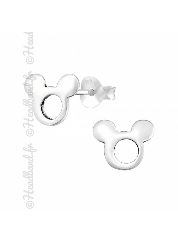 Boucles d'oreilles souris argent 925