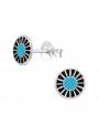 Boucles d'oreilles stud turquoise argent