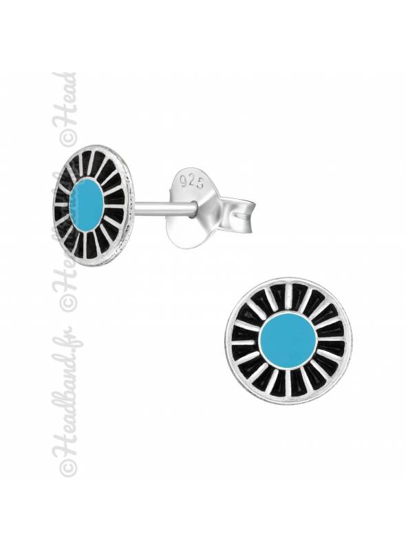 Boucles d'oreilles stud turquoise argent