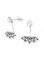 Boucles d'oreilles inversées feuilles argent