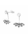 Boucles d'oreilles inversées feuilles argent