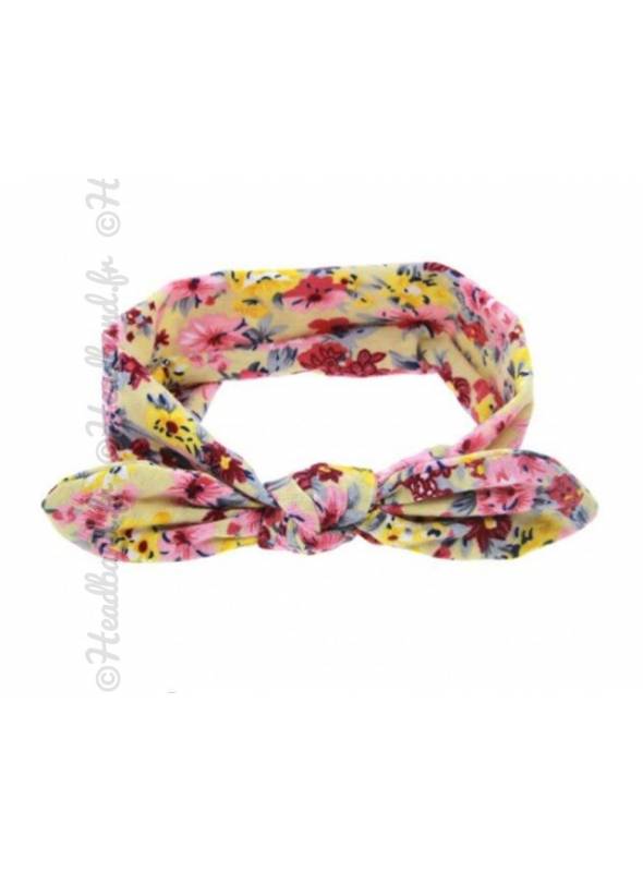 Bandeau fille motif fleur rétro