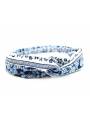 Turban cheveux motif vintage bleu marine