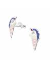 Clous d'oreilles licorne glace enfant argent