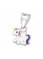 Pendentif enfant licorne violette argent