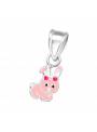 Pendentif enfant lapin rose argent