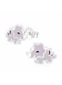 Clous d'oreille dinosaure gris argent