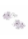 Clous d'oreille dinosaure mauve argent
