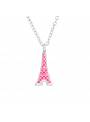 Collier enfant tour Eiffel rose argent 925