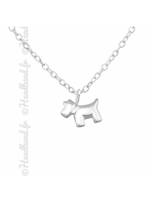 Collier enfant chien argent massif