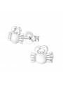 Boucles d'oreille enfant crabe argent