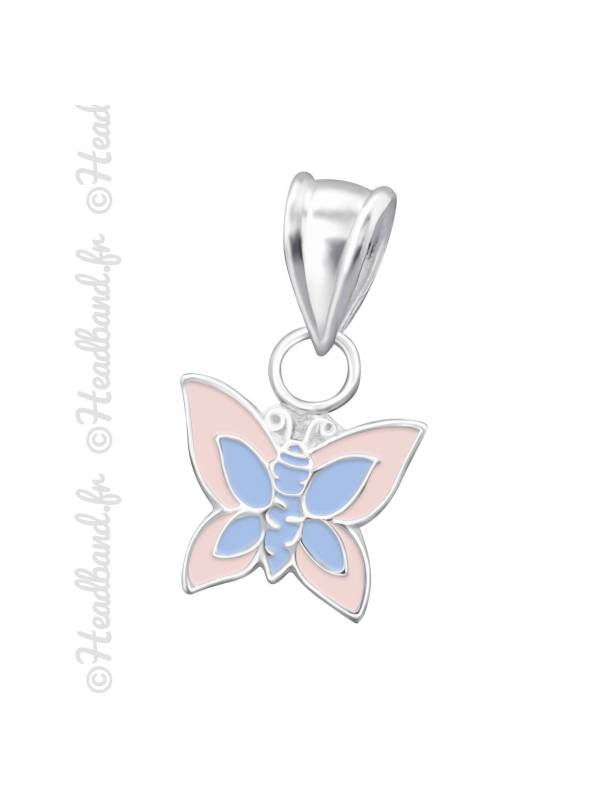 Pendentif enfant butterfly émail argent 925