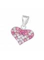 Pendentif enfant coeur cristaux rose argent