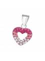 Pendentif ajouré coeur strass rose argent