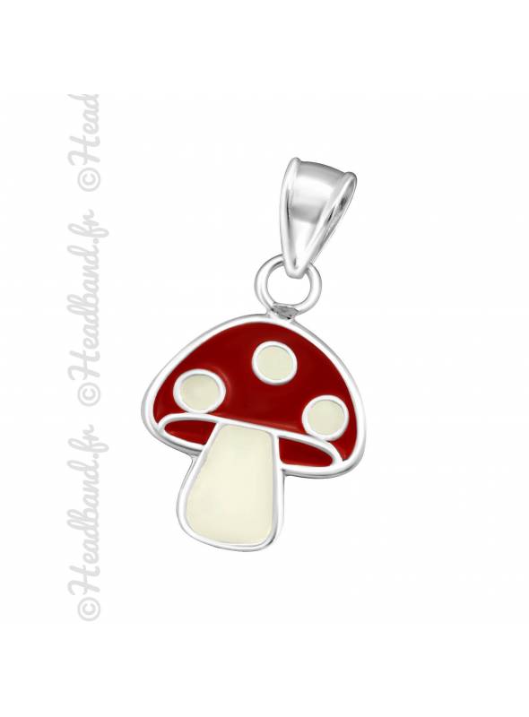 Pendentif champignon enfant argent