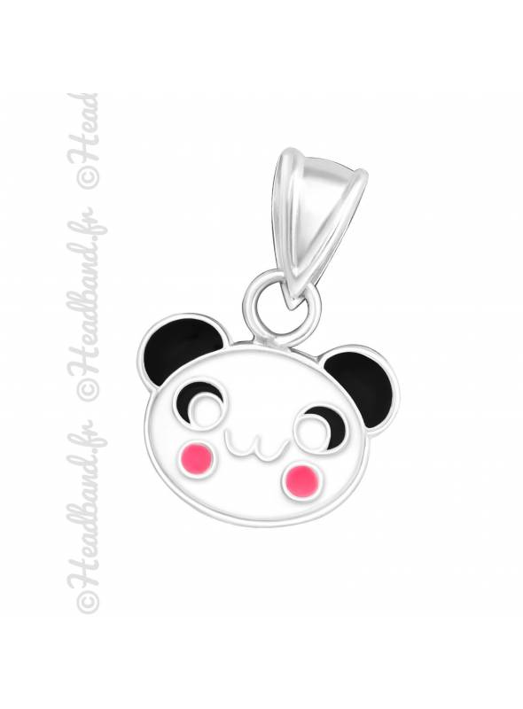 Pendentif enfant panda kawai argent