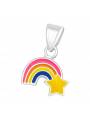 Pendentif enfant arc en ciel étoile argent