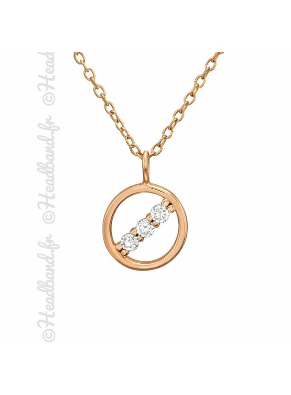 Collier cercle cristaux plaqué rose gold