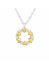 Collier cercle coeur et cristaux plaqué or