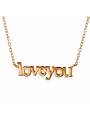 Collier love you inscription plaqué or rose