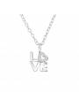 Collier pendentif mot love argent 925