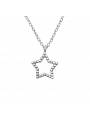 Collier étoile contour strass argent 925