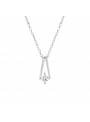 Collier cristal zirconium carré argent 925