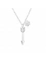 Collier flèche cristal zirconium argent 925