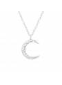 Collier lune martelée argent 925