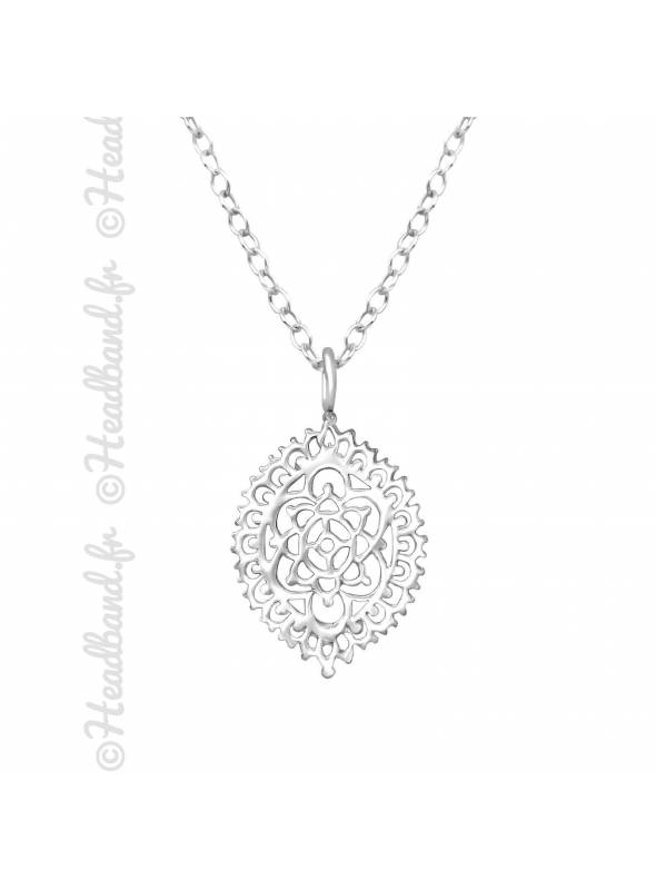 Collier boule cristaux zirconium argent 925